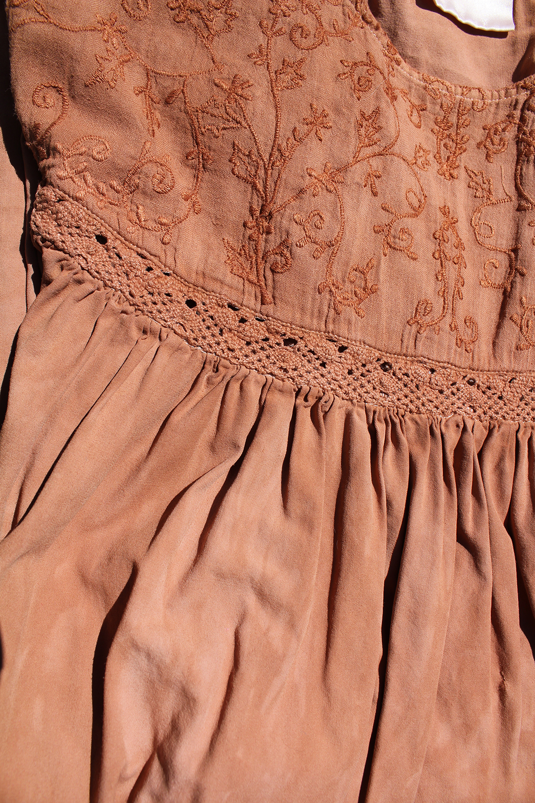 long terracotta dress