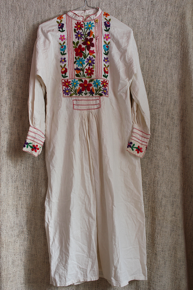 mexican dress with hand decorated floral